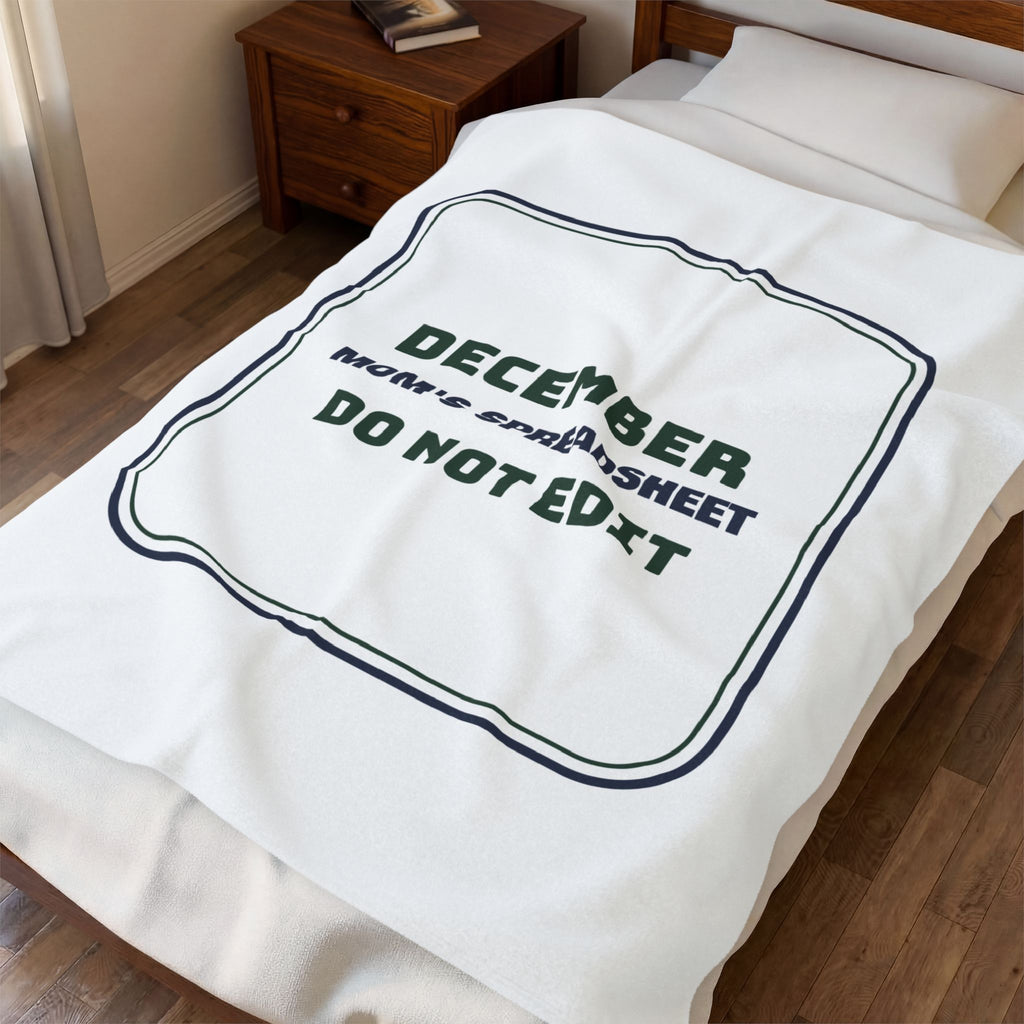 Funny Christmas Throw Blanket Mom's Spreadsheet Do Not Edit