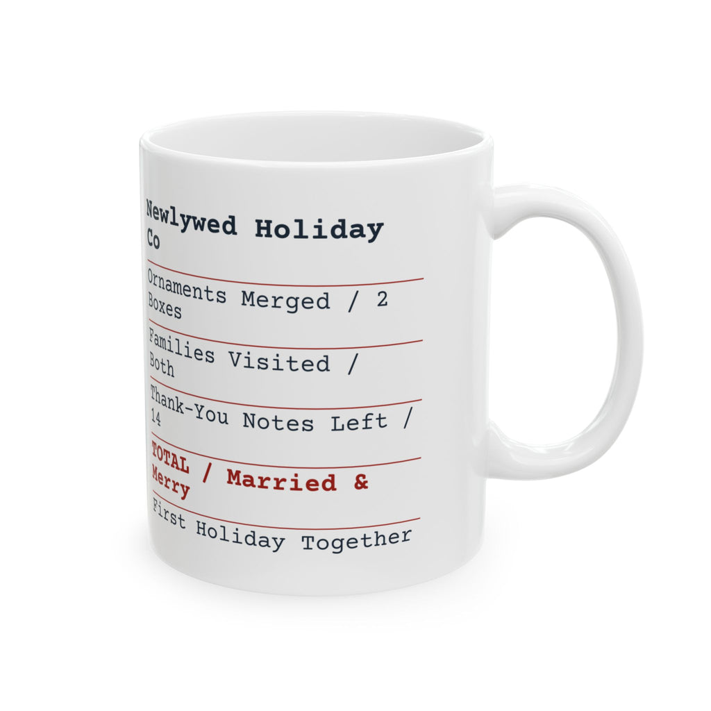 Funny Christmas Coffee Mug Married And Merry Newlywed Receipt