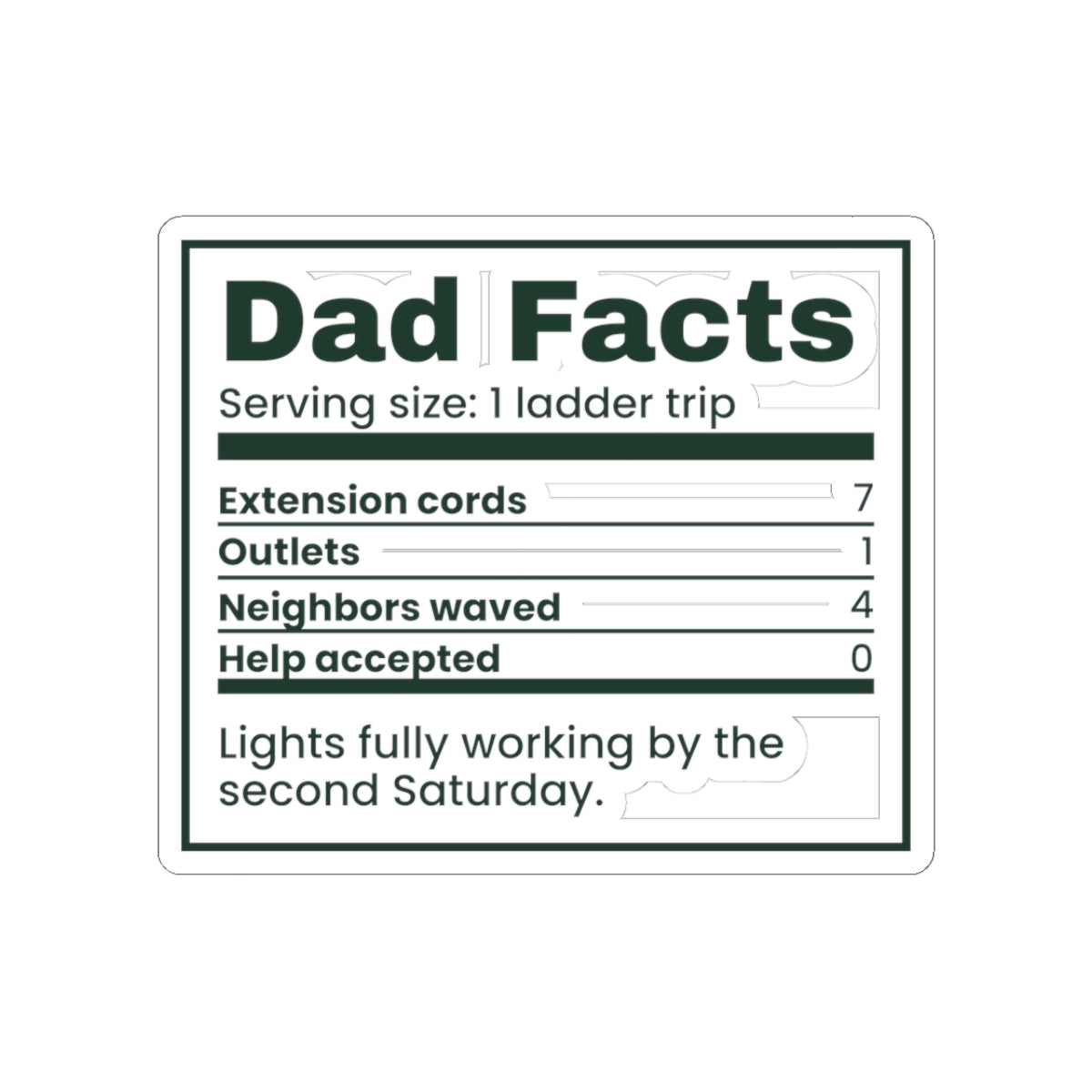 Funny Christmas Sticker Dad Facts Extension Cords 7 For Dad
