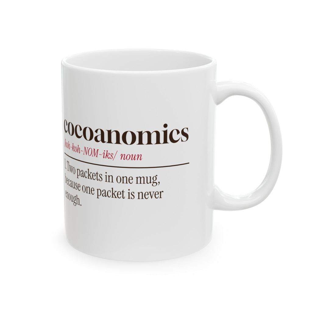 Funny Hot Cocoa Coffee Mug Cocoanomics Dictionary Definition