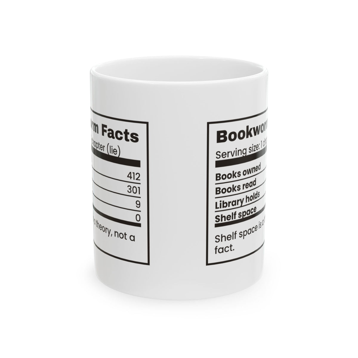 Funny Book Lover Coffee Mug Bookworm Facts Library Holds 9