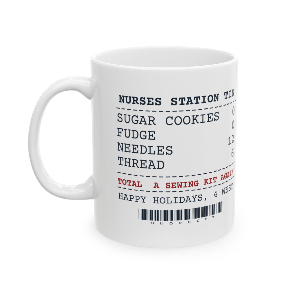 Funny Christmas Nurse Coffee Mug Opened The Cookie Tin Found A Sewing Kit