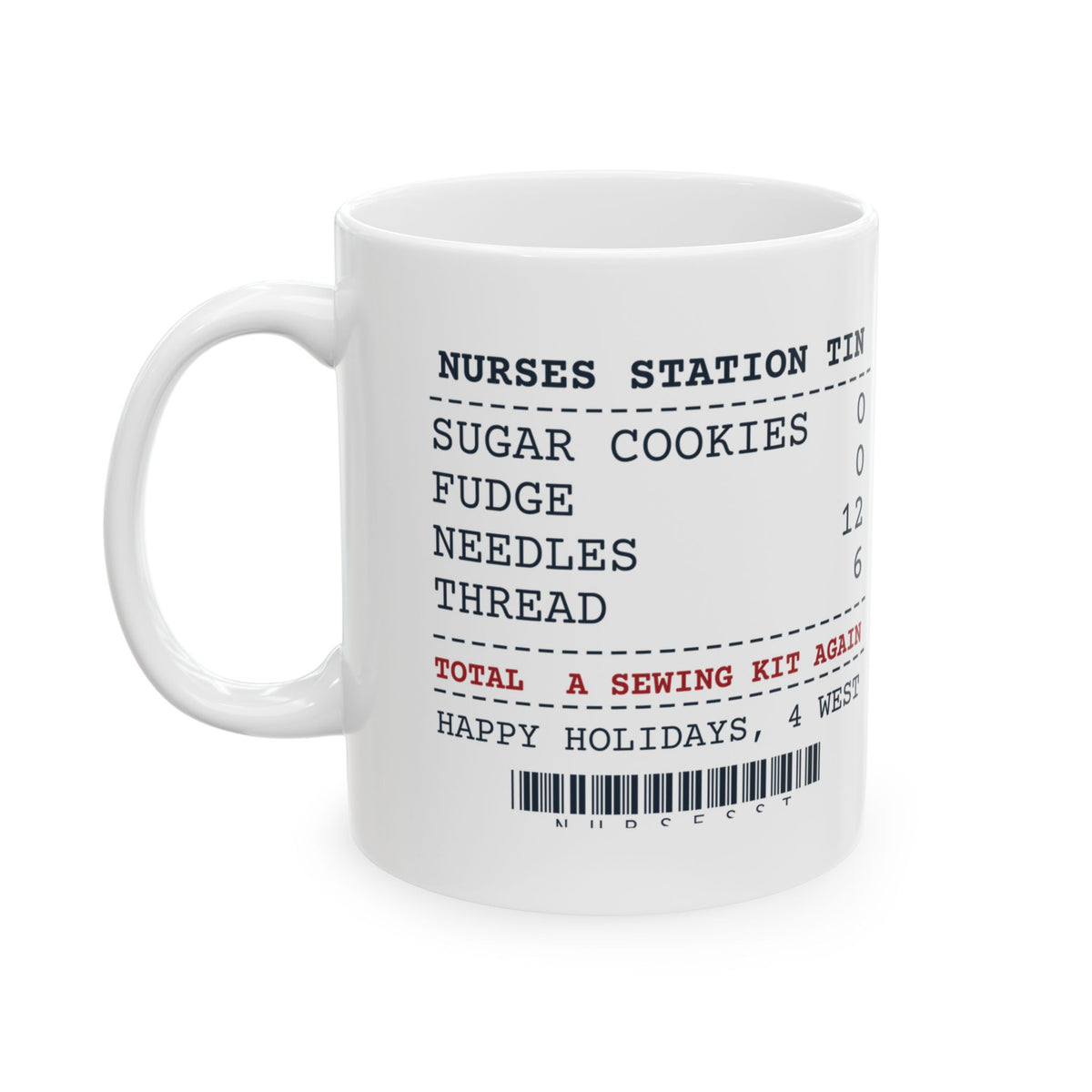 Funny Christmas Nurse Coffee Mug Opened The Cookie Tin Found A Sewing Kit