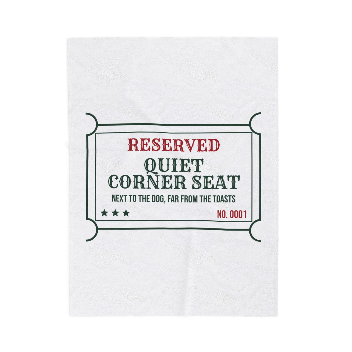 Funny Christmas Throw Blanket Quiet Corner Seat Next To The Dog Ticket