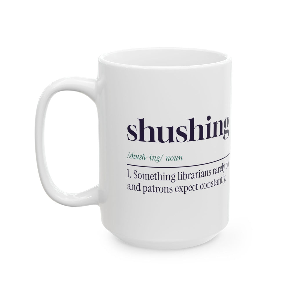 Funny Librarian Coffee Mug Shushing Dictionary Definition