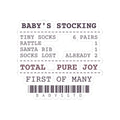 Funny Babys First Christmas Sticker Stocking Receipt For New Parents