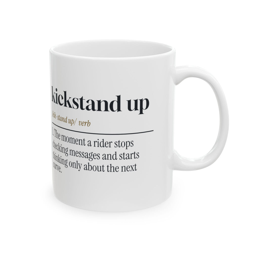Motorcycle Coffee Mug Kickstand Up Phone Down Definition For Riders