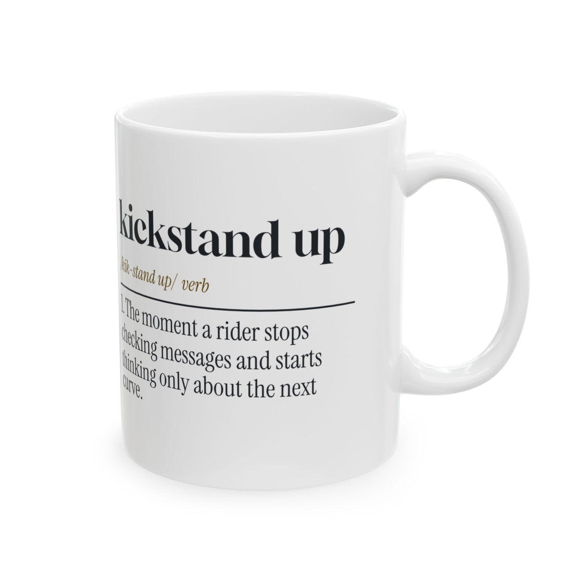 Motorcycle Coffee Mug Kickstand Up Phone Down Definition For Riders