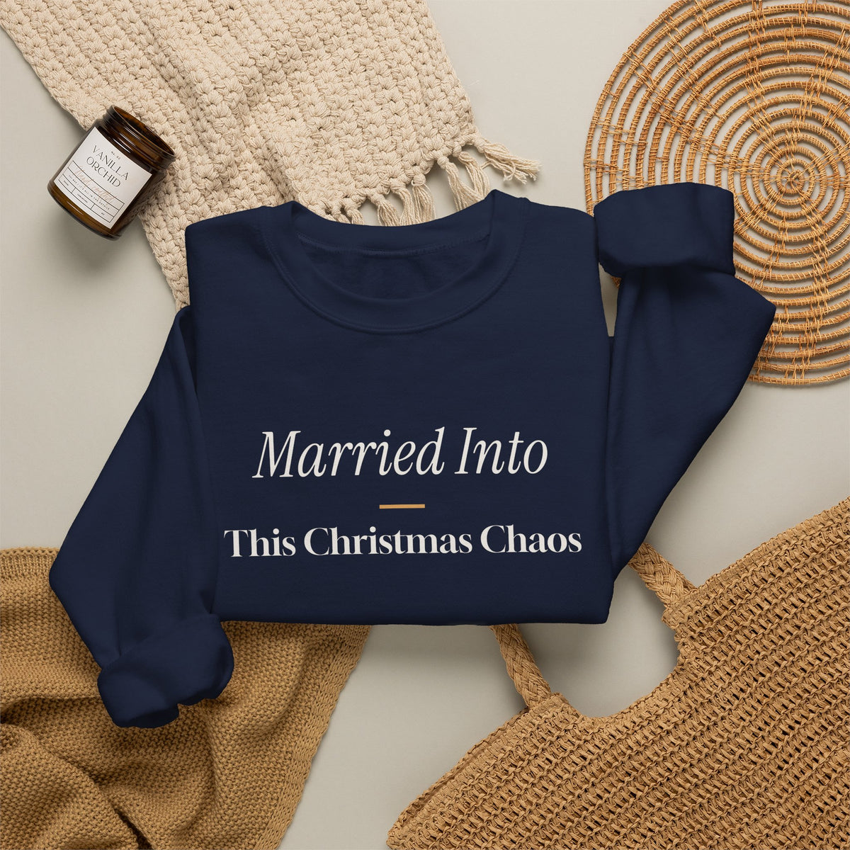 Funny Christmas In-Laws Sweatshirt Married Into This Christmas Chaos