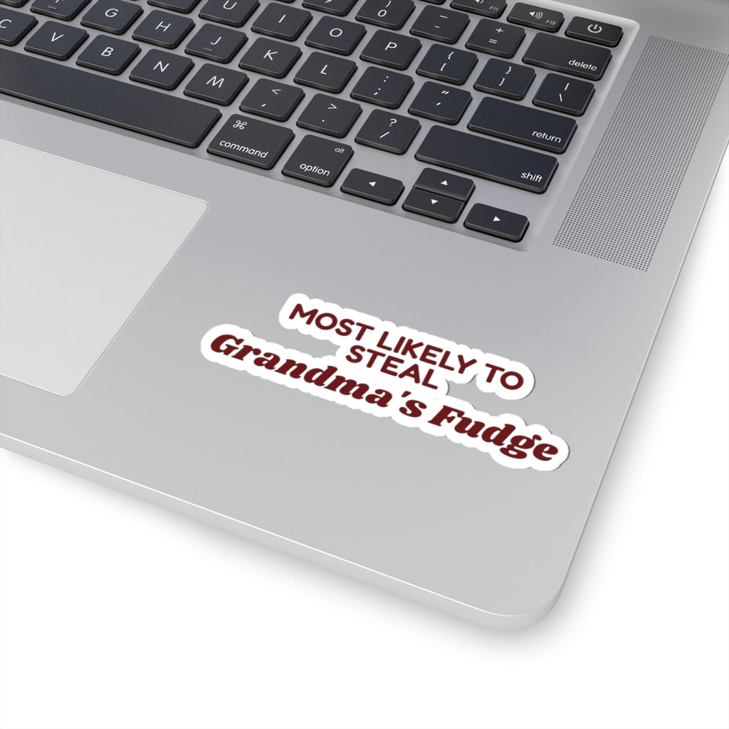 Funny Family Christmas Sticker Most Likely To Steal Grandma's Fudge