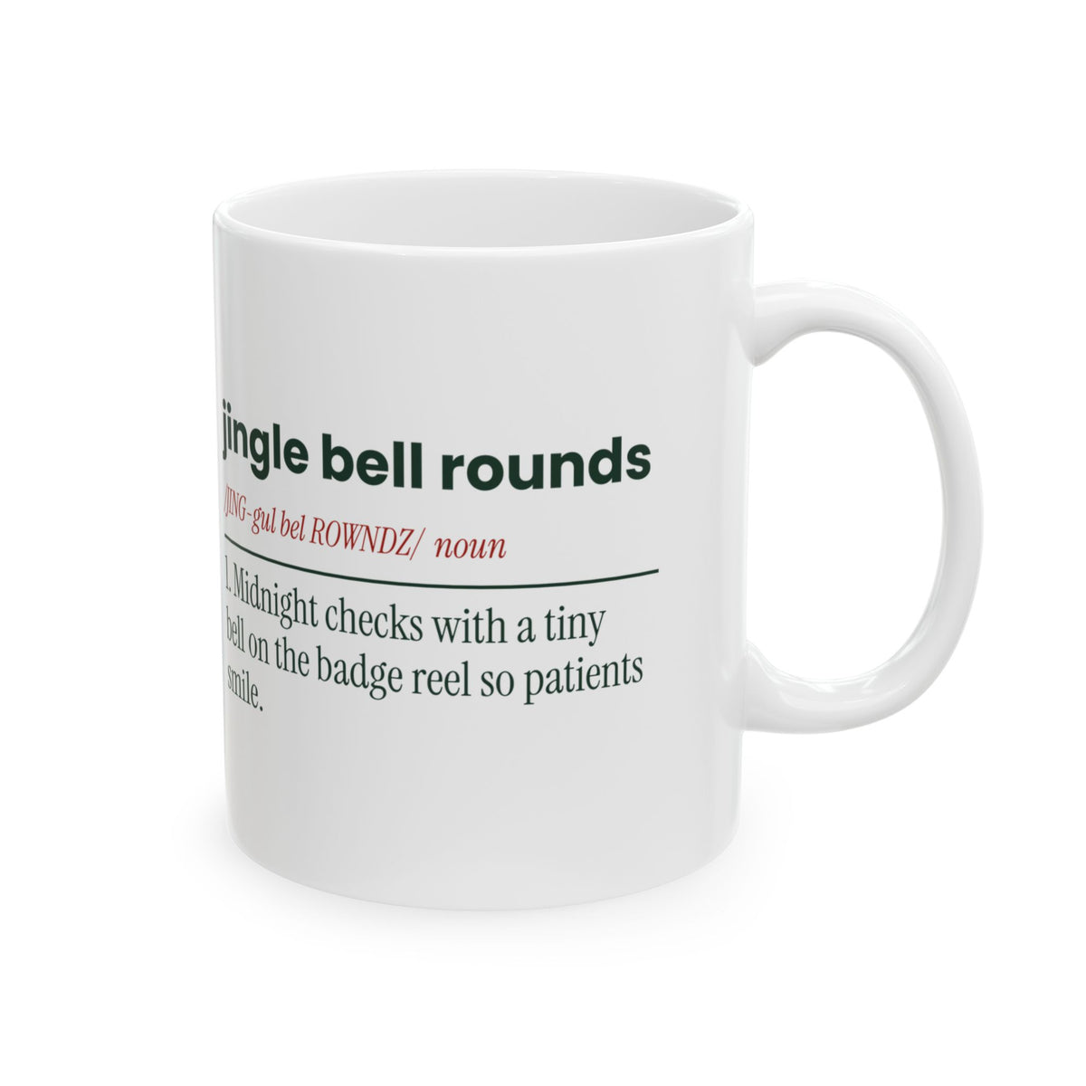 Christmas Nurse Coffee Mug Jingle Bell Rounds Dictionary For Nurses