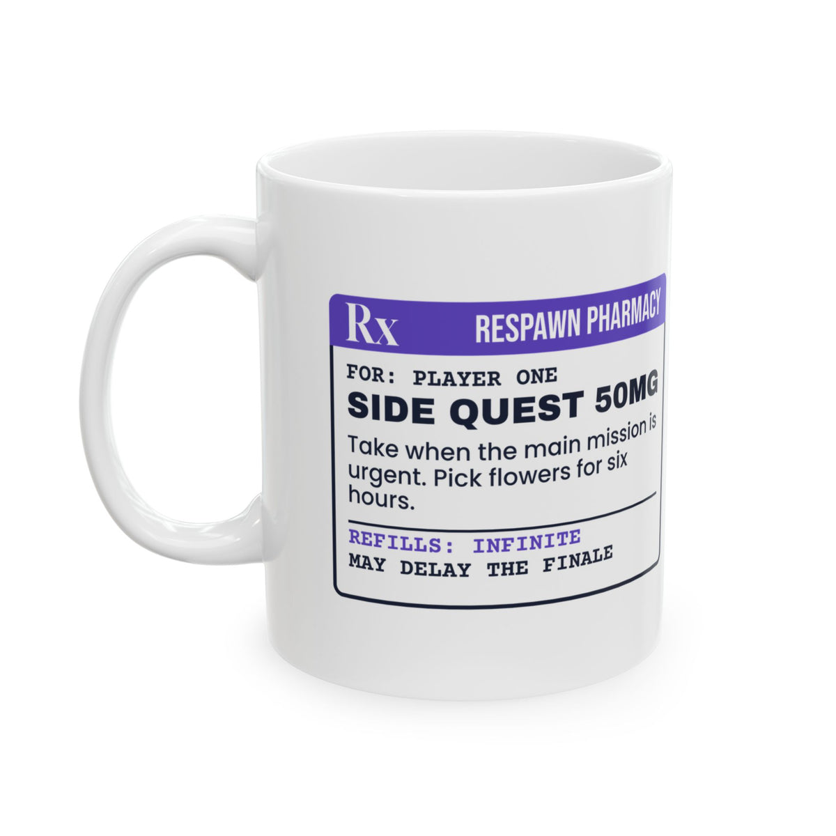 Funny Gamer Mug Side Quest 50mg Gamer Prescription For Gamers