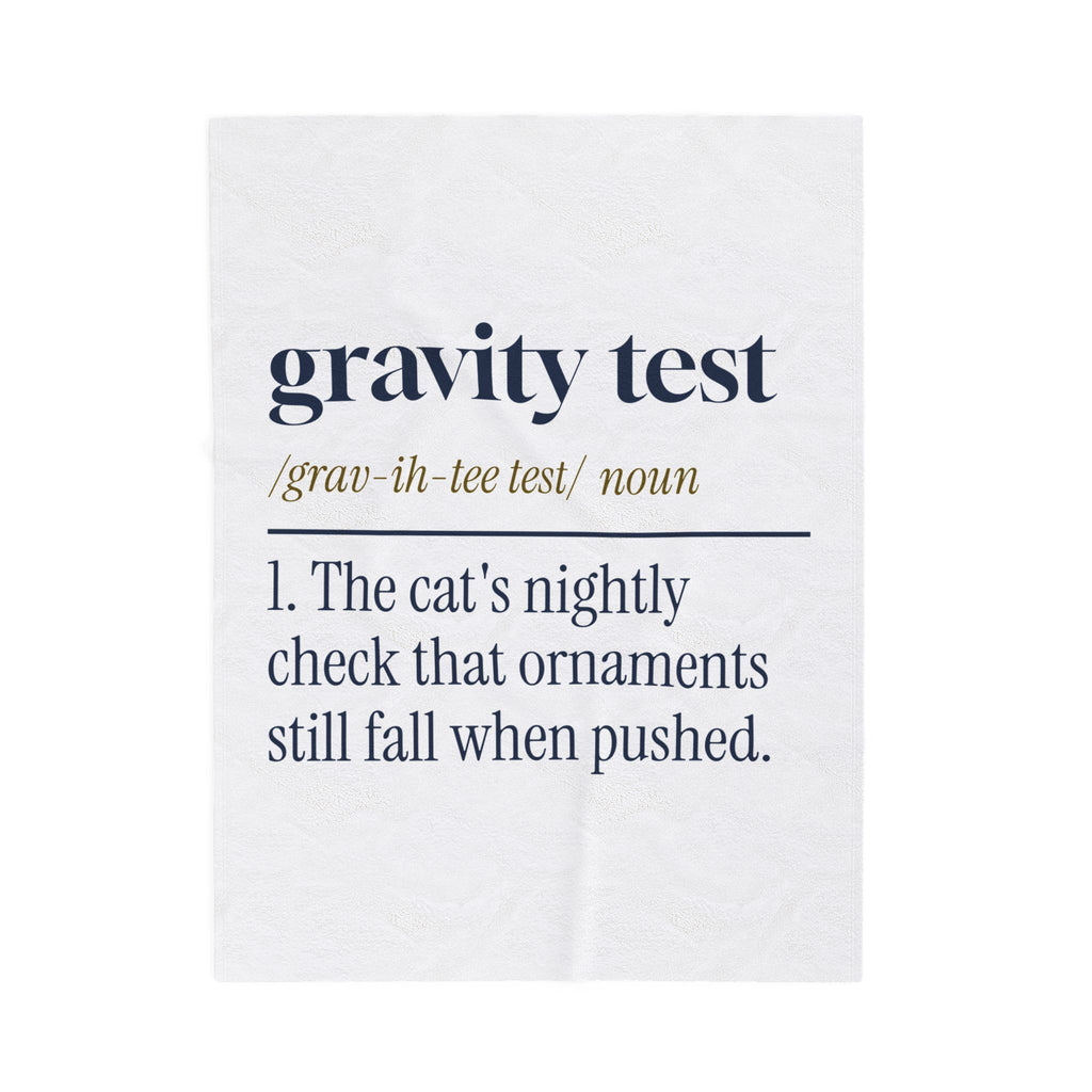 Funny Christmas Cat Throw Blanket Gravity Test Dictionary Definition