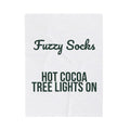 Christmas Throw Blanket Fuzzy Socks Hot Cocoa Tree Lights On Cozy