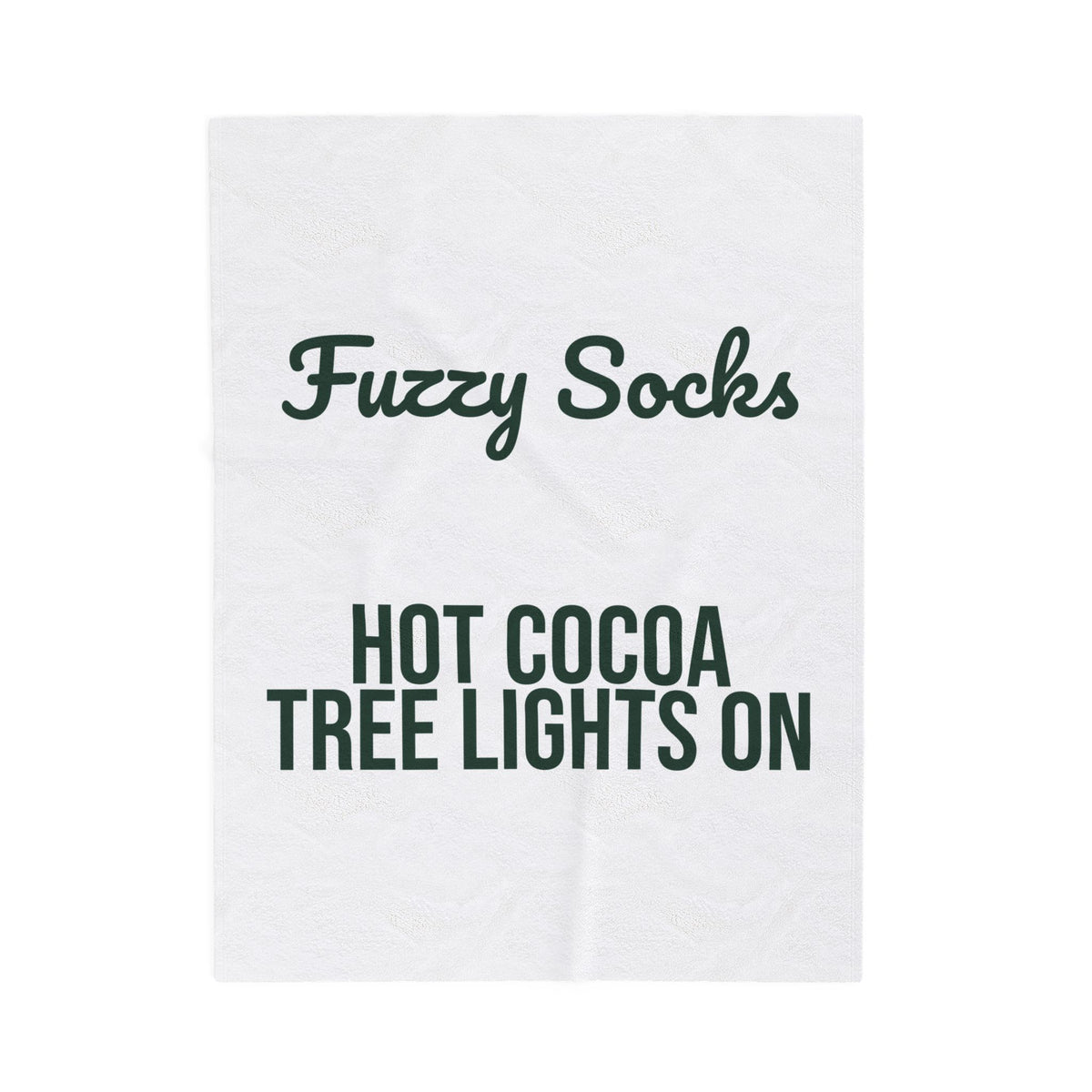 Christmas Throw Blanket Fuzzy Socks Hot Cocoa Tree Lights On Cozy