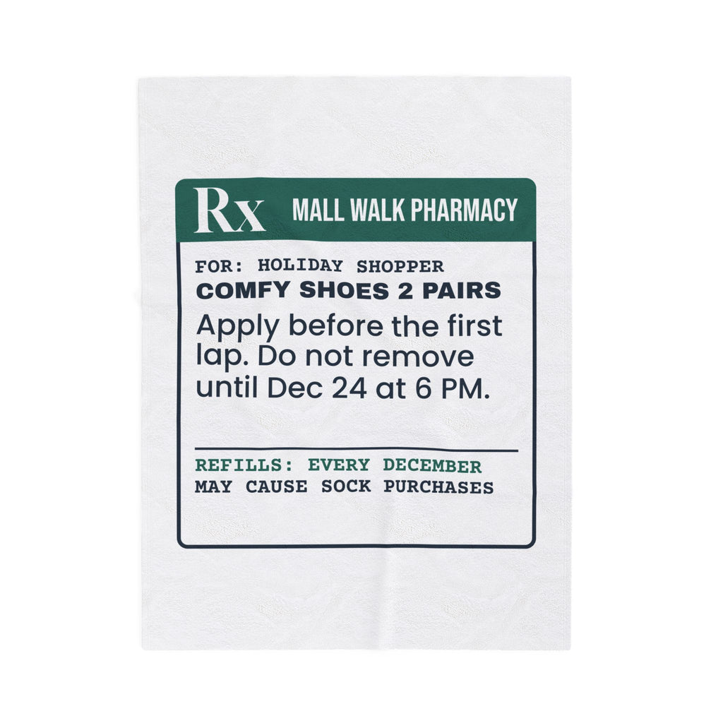Funny Christmas Shopping Throw Blanket Comfy Shoes Prescription Label