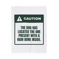 Funny Christmas Dog Throw Blanket Dog Found The Present With The Ham Bone