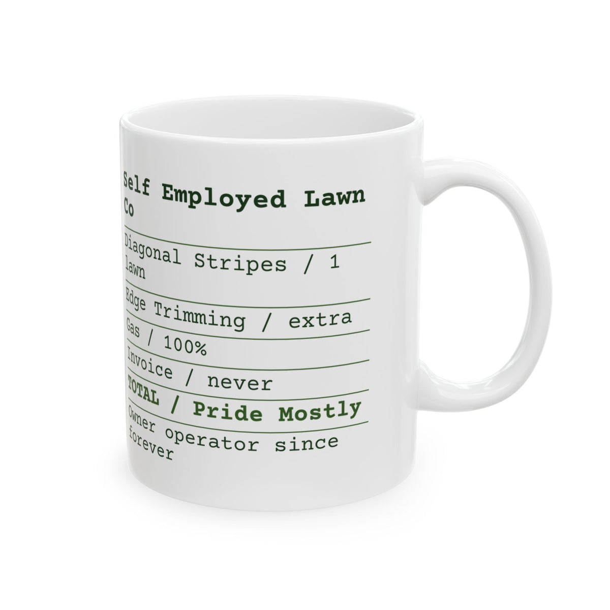 Funny Lawn Dad Coffee Mug Lawn Service Invoice For Dad