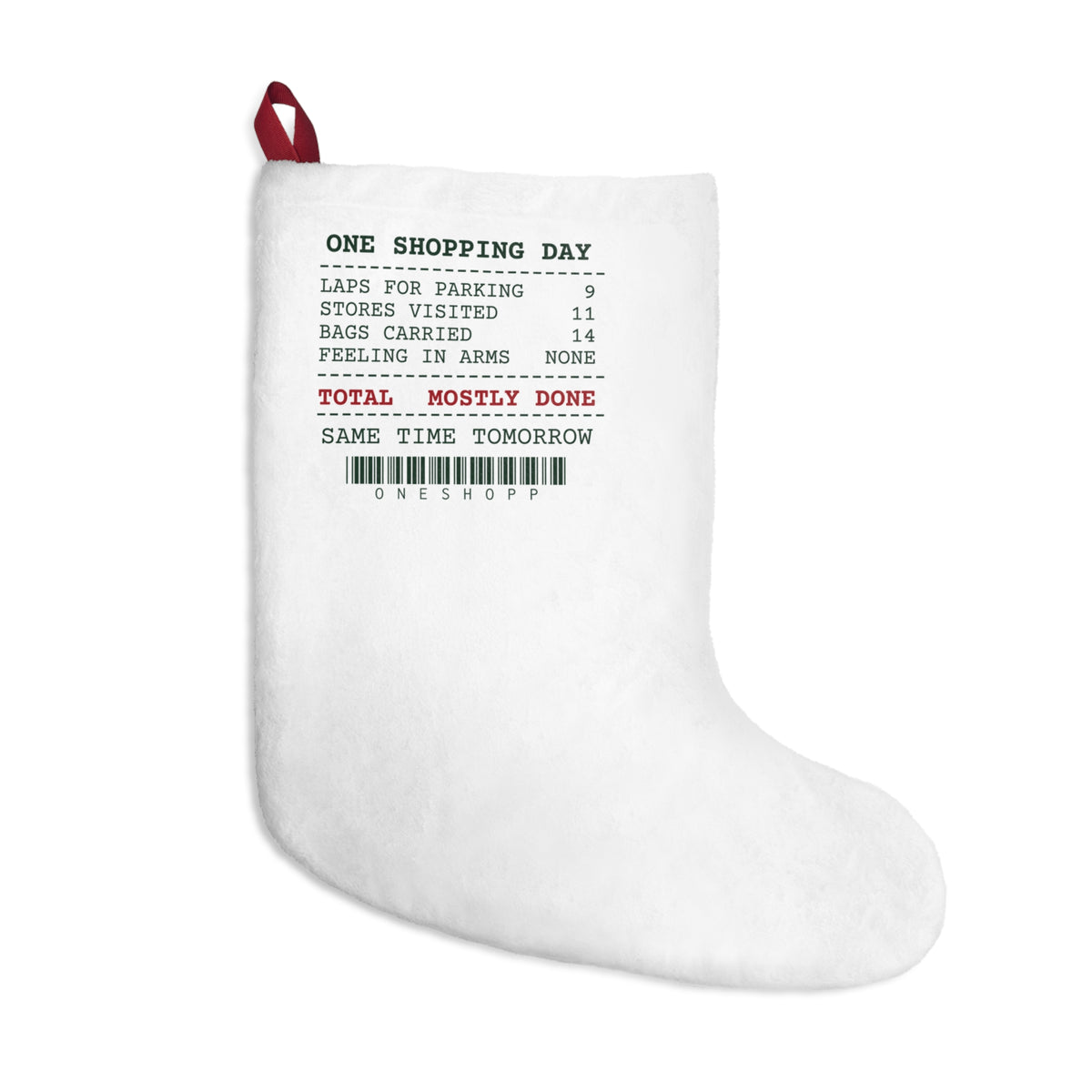 Funny Christmas Shopping Christmas Stocking Bags Carried Receipt For
