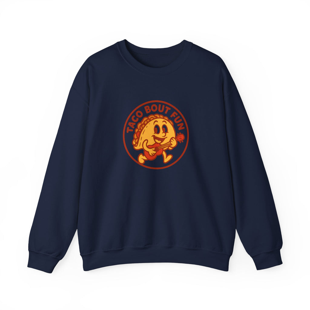 Taco Bout Fun Funny Retro Taco Pun Sweatshirt
