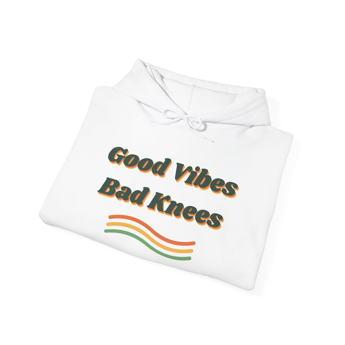 Funny Retro Hoodie Good Vibes Bad Knees