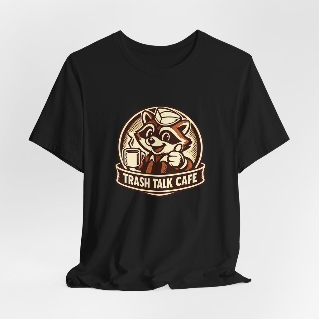 Trash Talk Cafe Funny Retro Raccoon Coffee Shirt