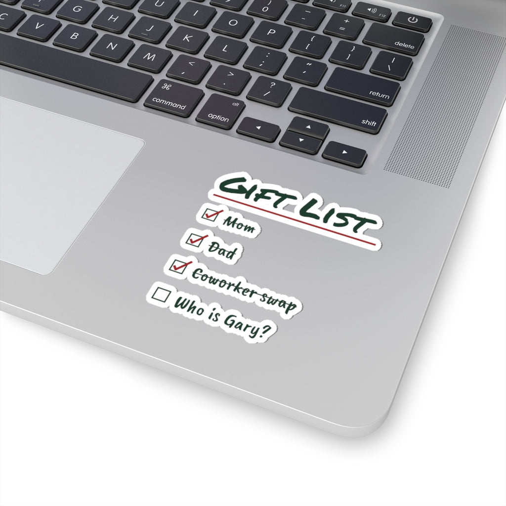 Funny Christmas Sticker Gift List Who Is Gary For Shoppers