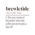 Funny Christmas Sticker Brewletide Definition For Coffee Lovers