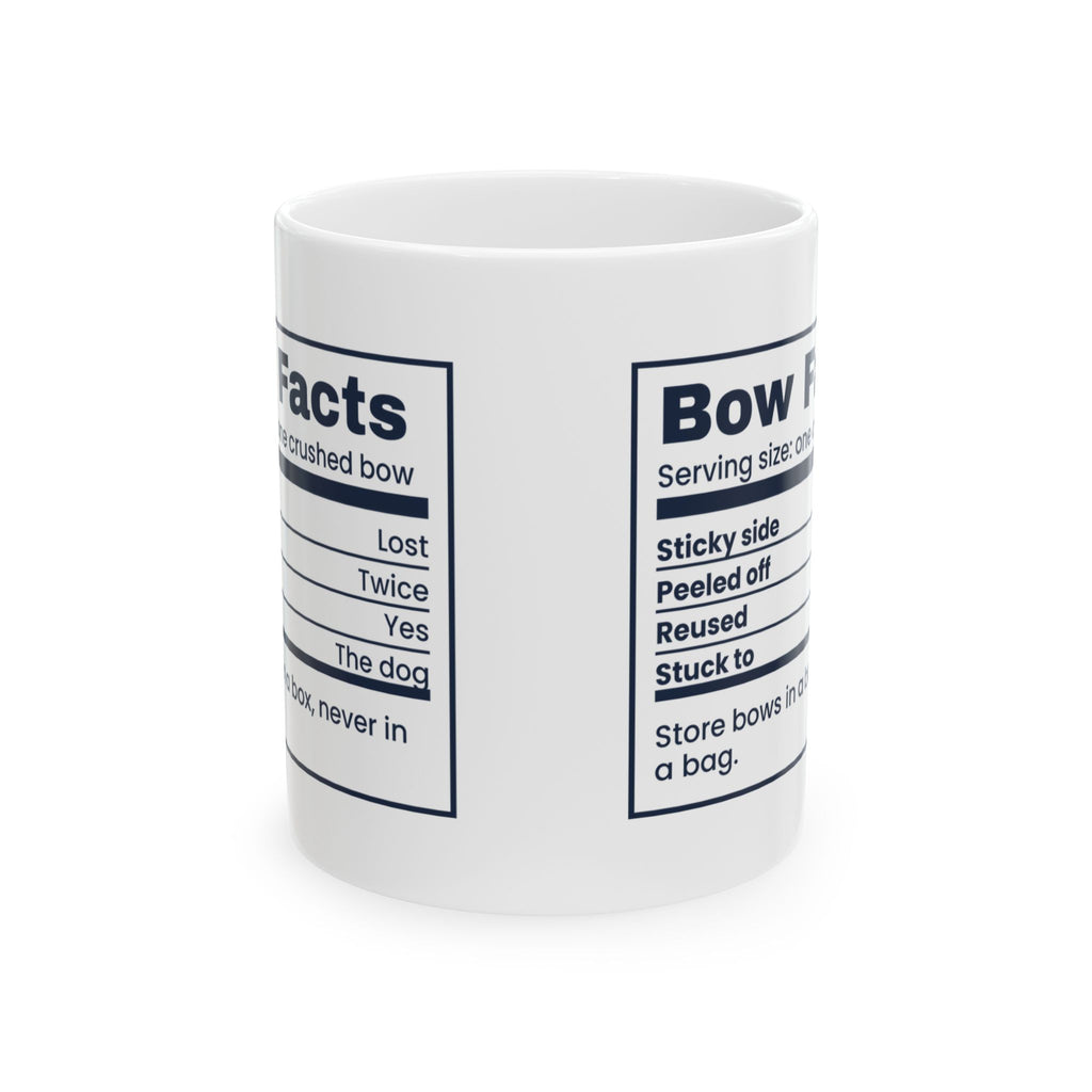 Funny Christmas Wrapping Coffee Mug Bow Nutrition Facts Label