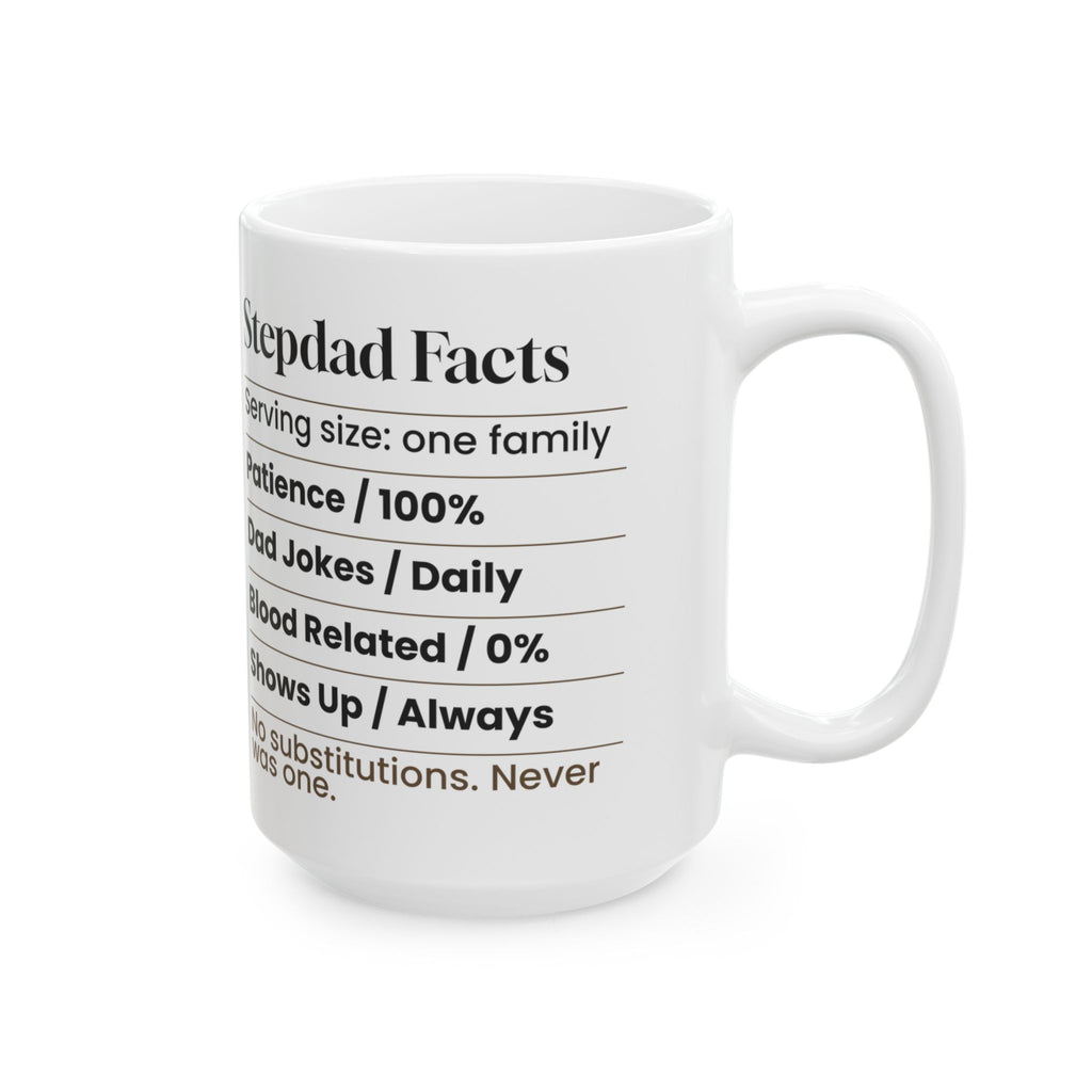 Stepdad Facts Coffee Mug Funny Nutrition Label For Dads