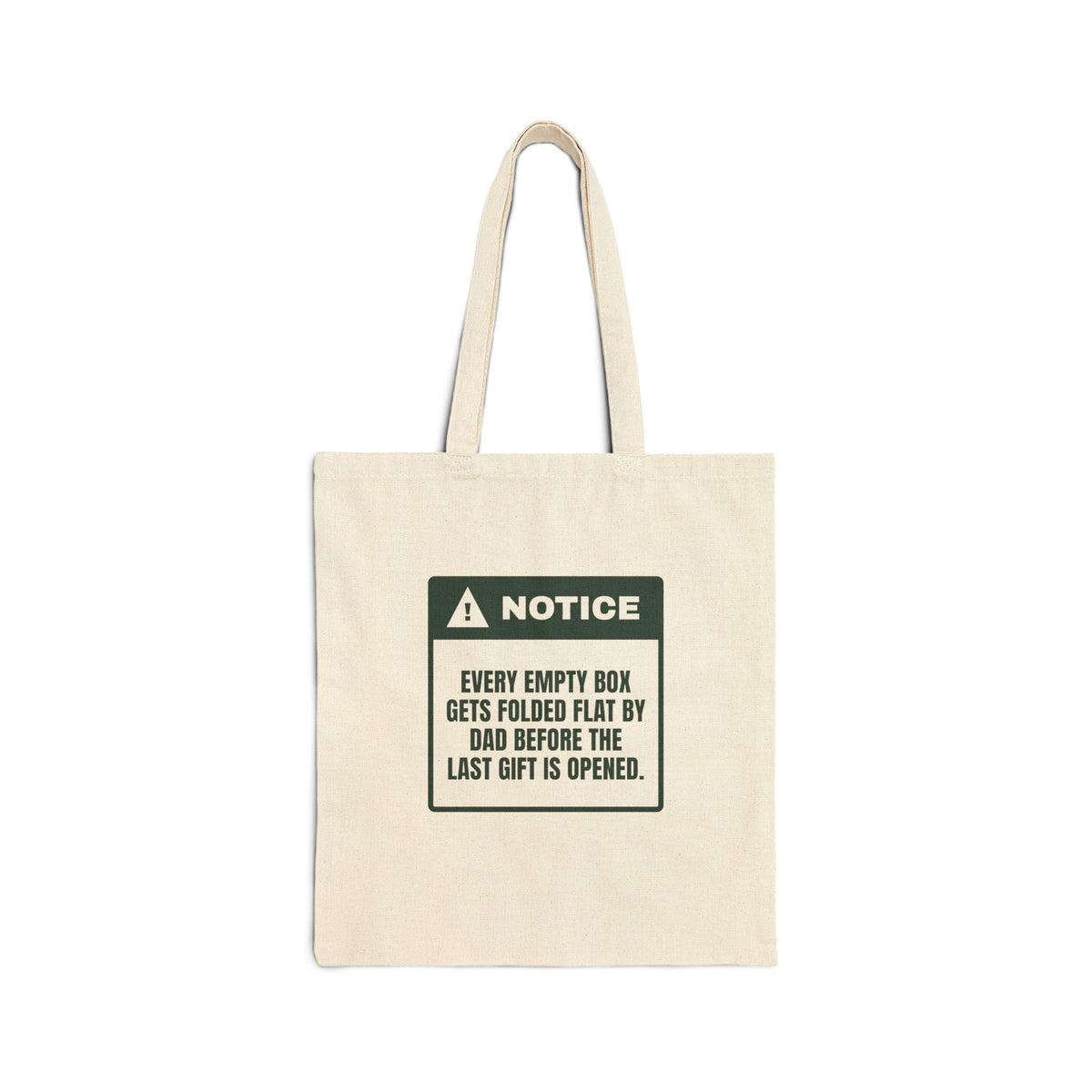 Funny Christmas Morning Dad Tote Bag Dad Folds The Boxes