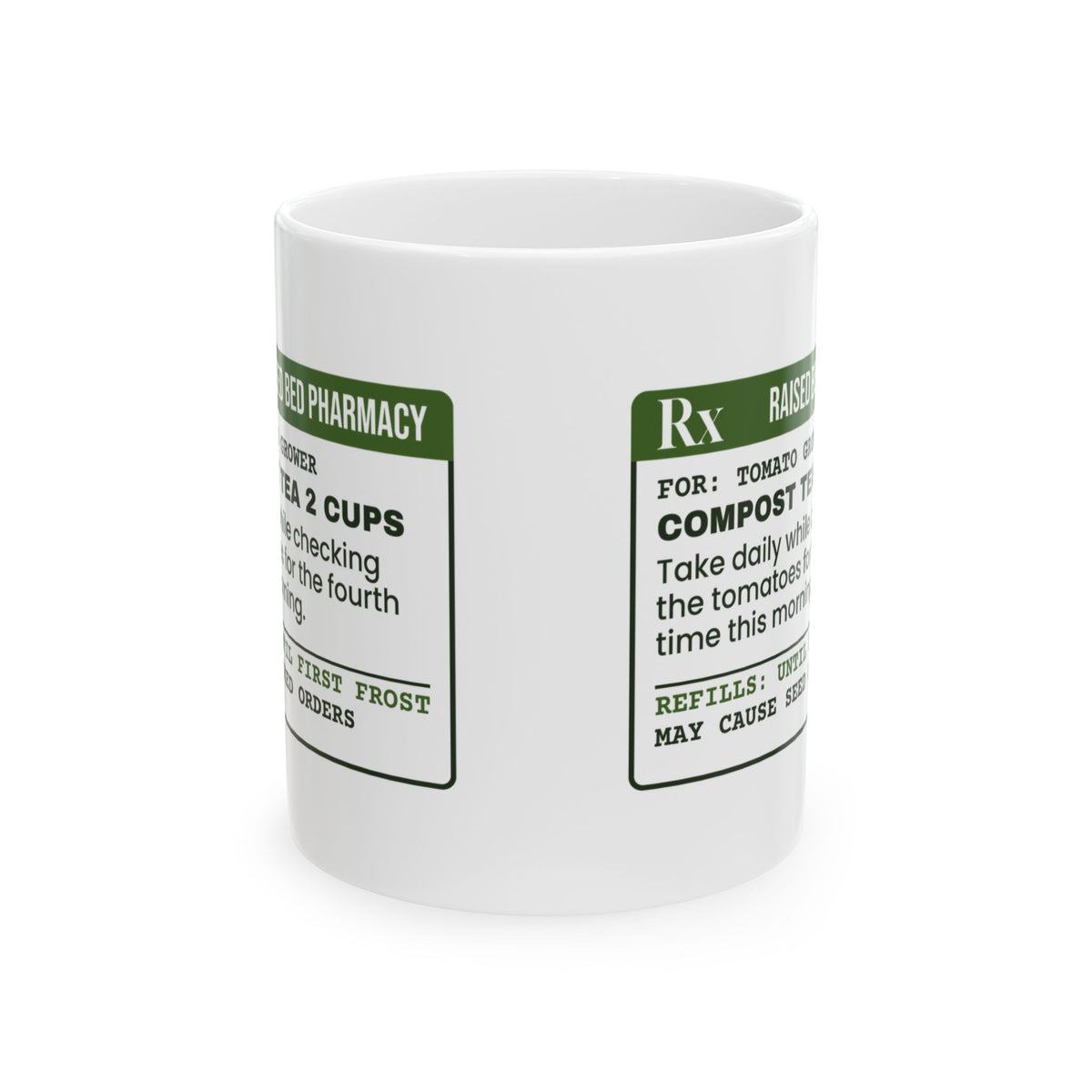 Funny Gardening Coffee Mug Compost Tea Prescription Label For Gardeners