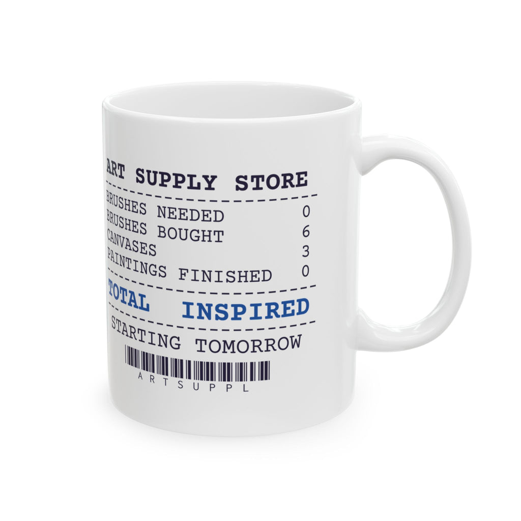 Funny Artist Coffee Mug Brushes Bought 6 Paintings Finished 0 Receipt