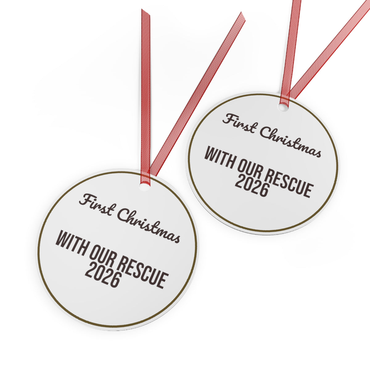 First Christmas With Our Rescue Ornament 2026 Dog Keepsake