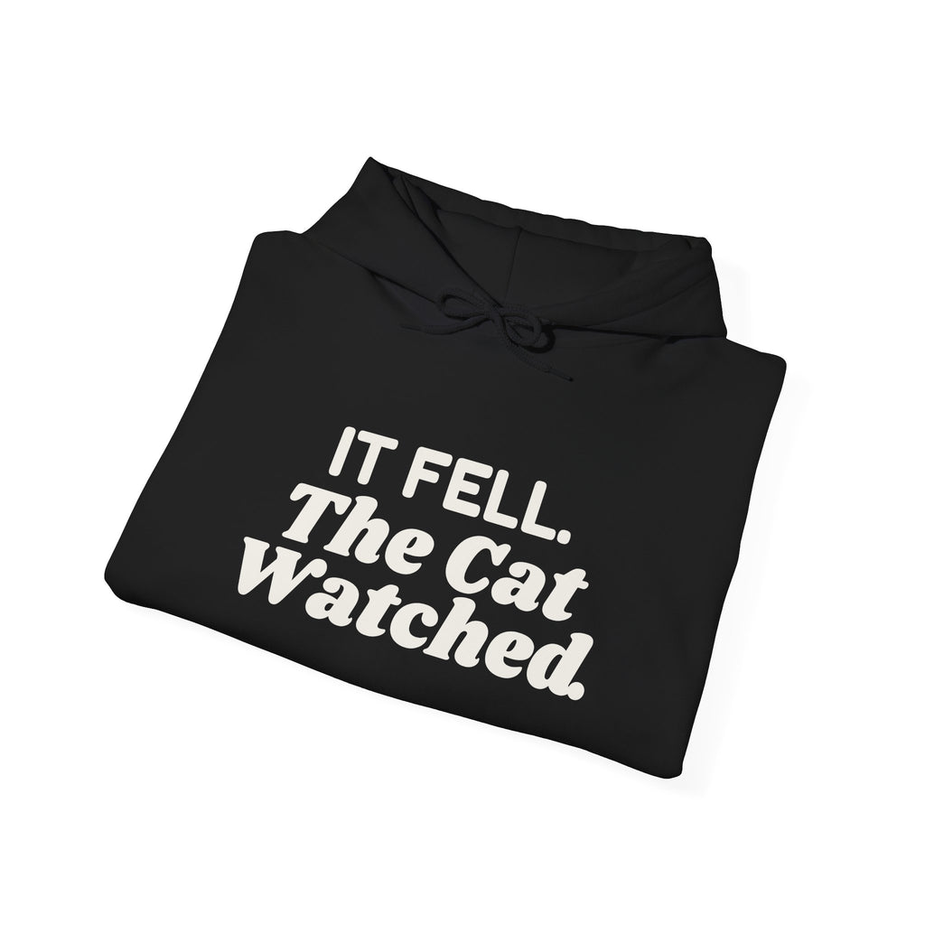 Funny Christmas Cat Hoodie It Fell The Cat Watched