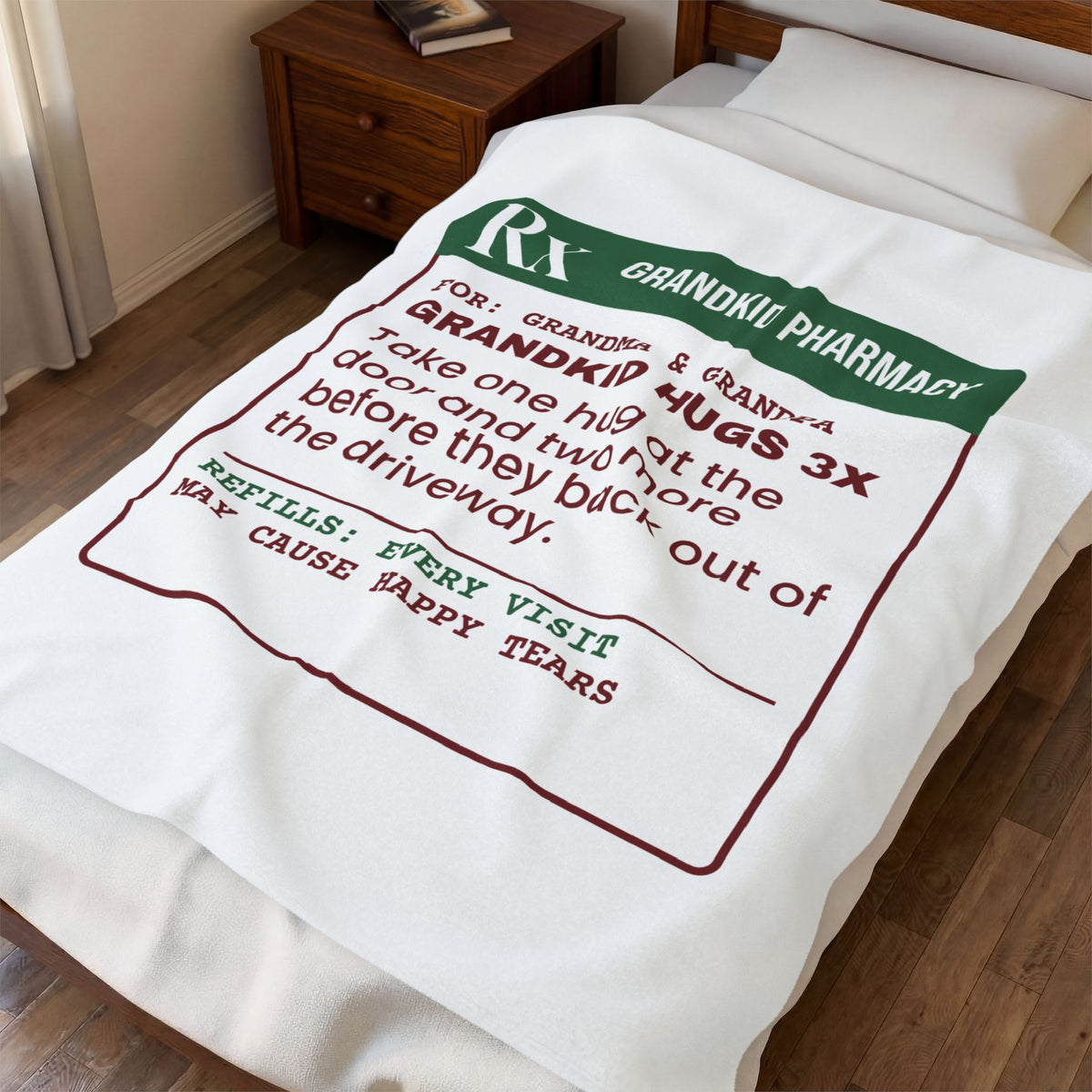 Christmas Throw Blanket Grandkid Hugs Prescription For Grandparents
