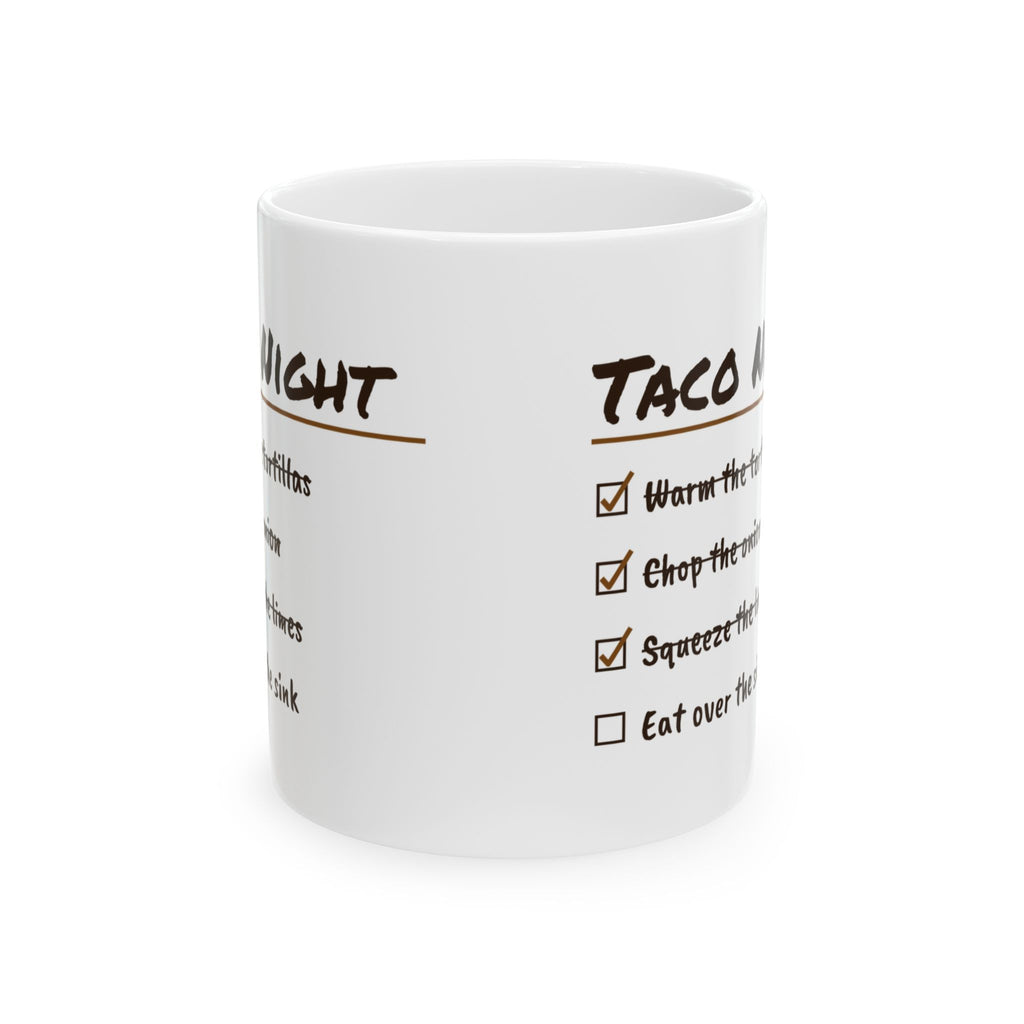 Funny Taco Night Coffee Mug Checklist Eat Over The Sink