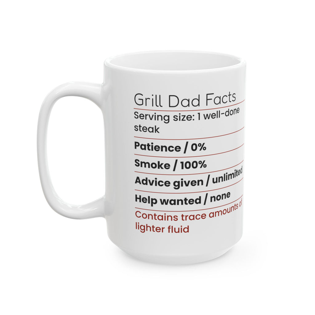 Grill Dad Nutrition Facts Coffee Mug Funny Label For Dad
