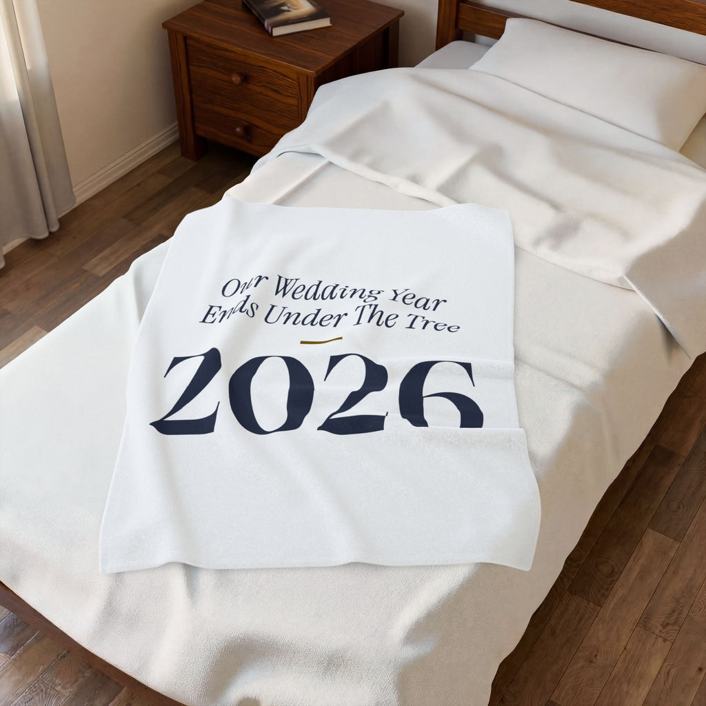 Christmas Throw Blanket Our Wedding Year Ends Under The Tree 2026