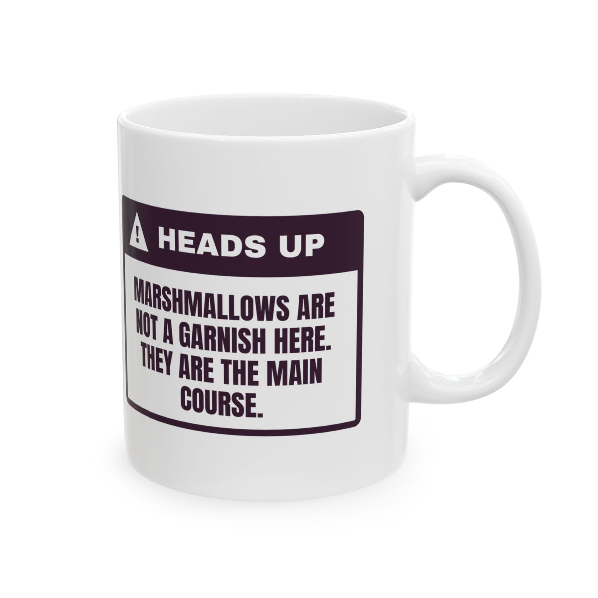 Funny Hot Cocoa Mug Marshmallows Are The Main Course Label