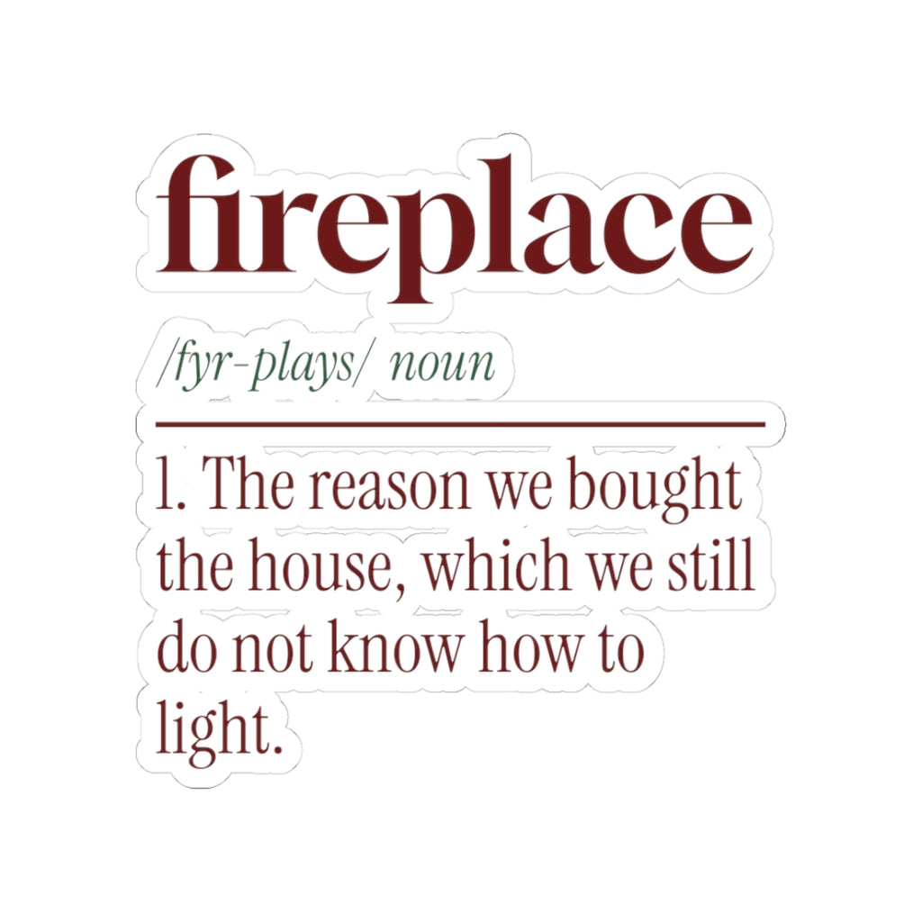 Funny New Home Christmas Sticker Fireplace Dictionary Definition
