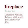 Funny New Home Christmas Sticker Fireplace Dictionary Definition