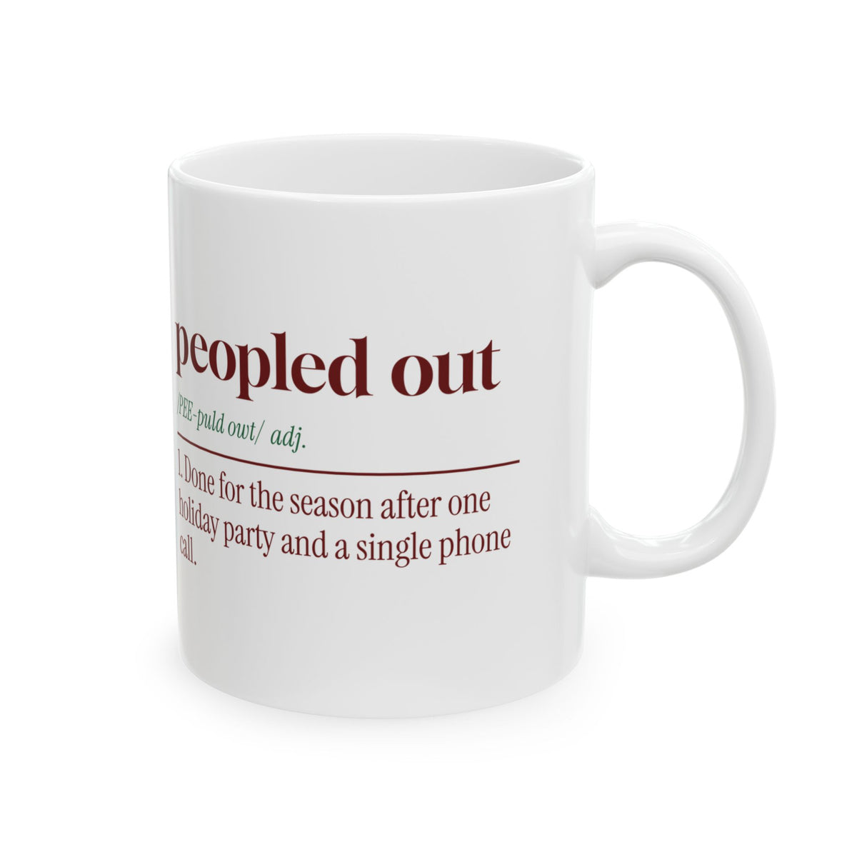 Funny Christmas Introvert Coffee Mug Peopled Out Dictionary Definition