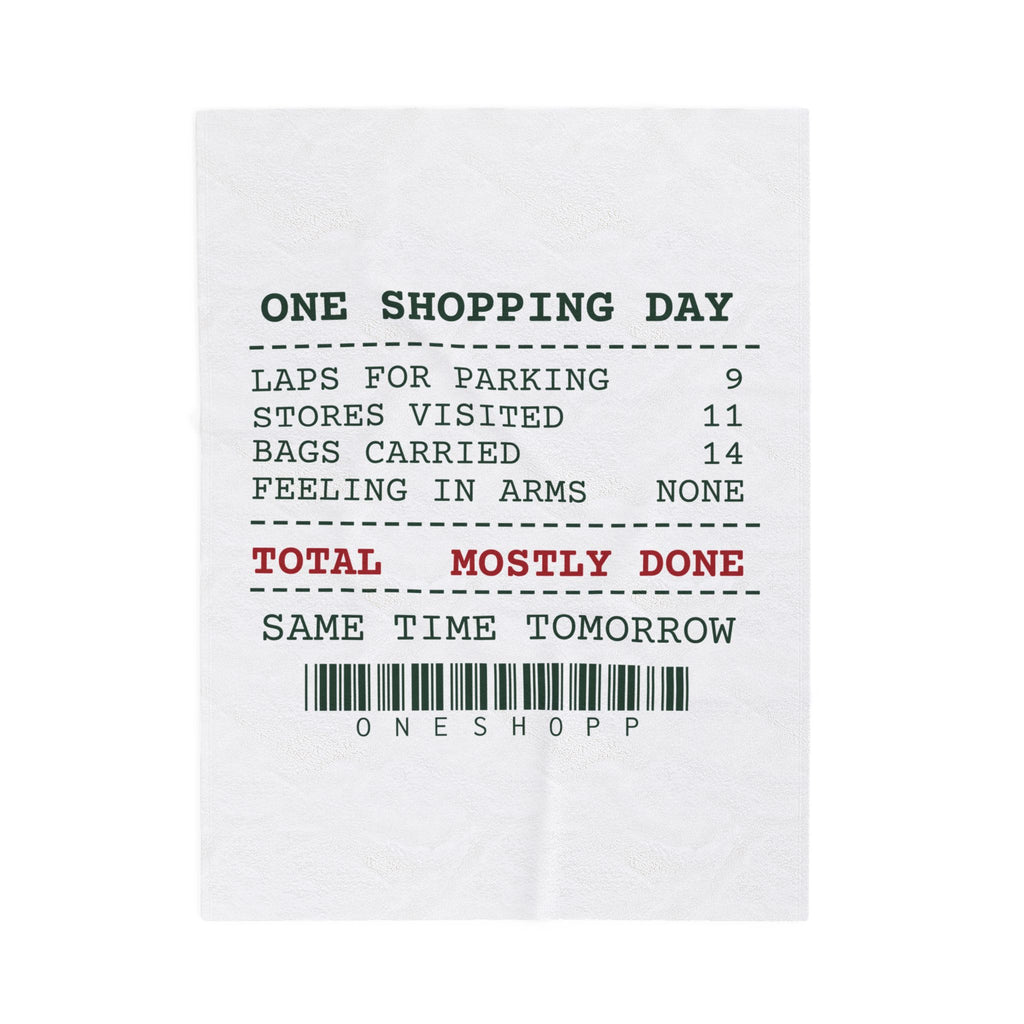 Funny Christmas Shopping Throw Blanket Bags Carried Receipt For Shoppers