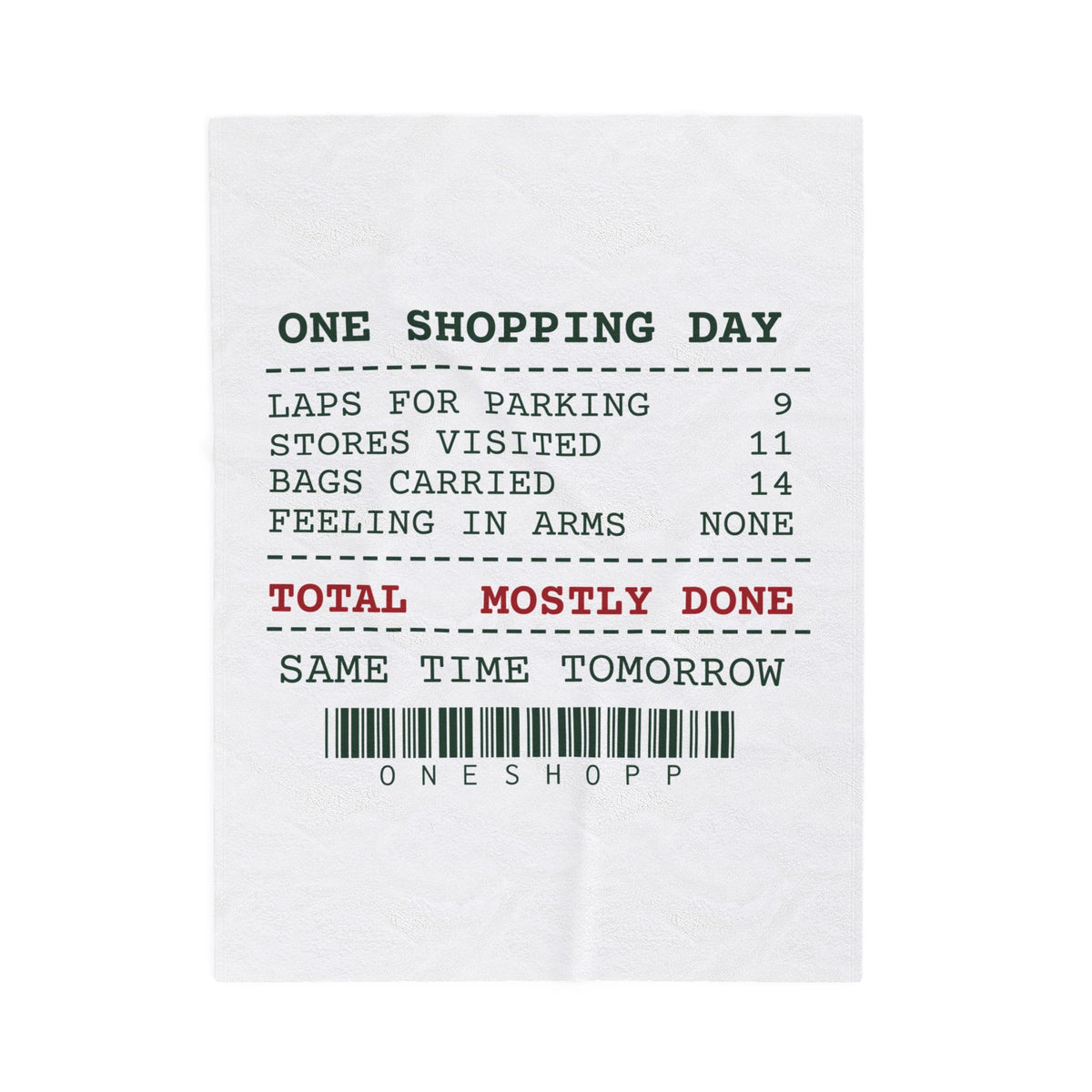 Funny Christmas Shopping Throw Blanket Bags Carried Receipt For Shoppers