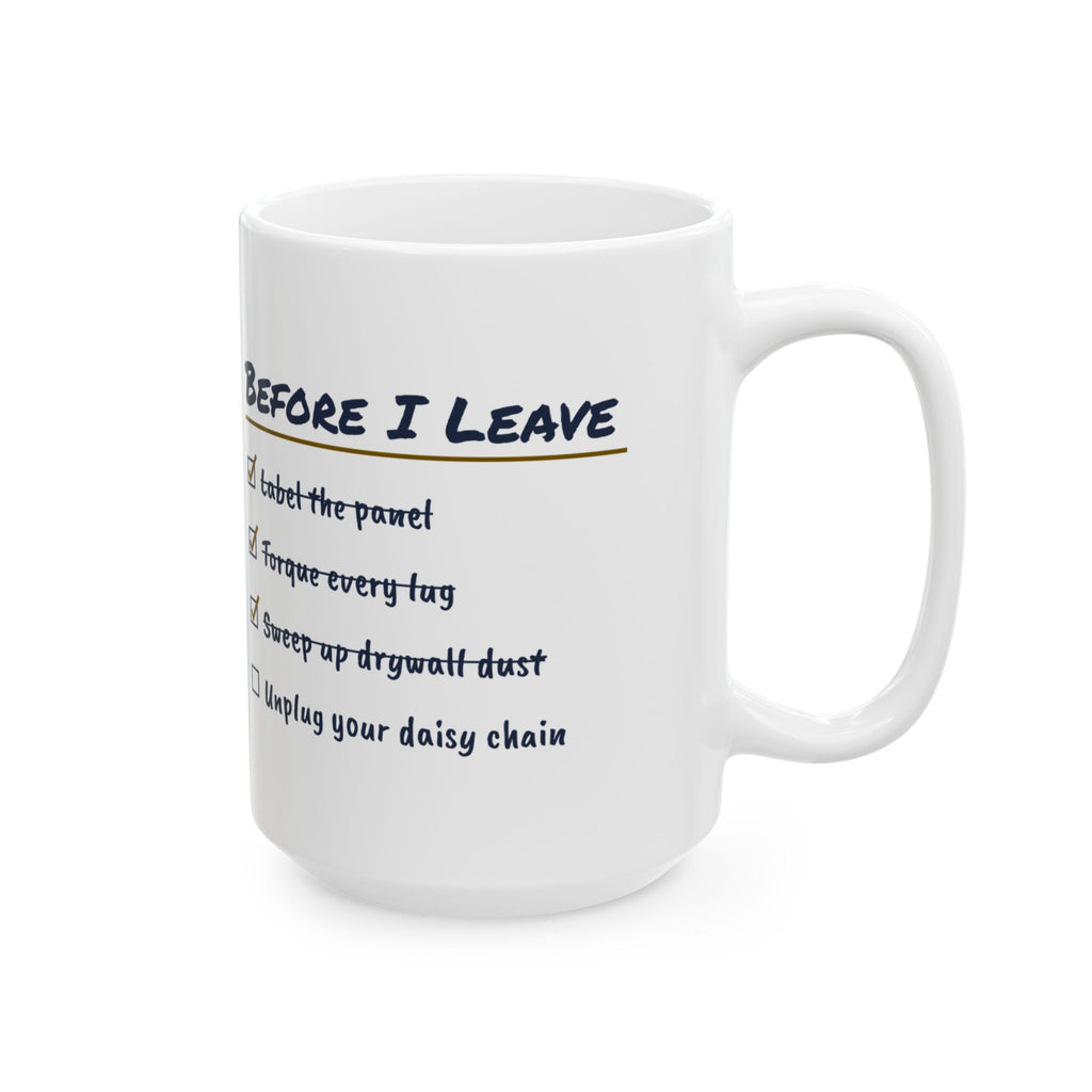 Funny Electrician Coffee Mug Before I Leave Checklist For Electricians