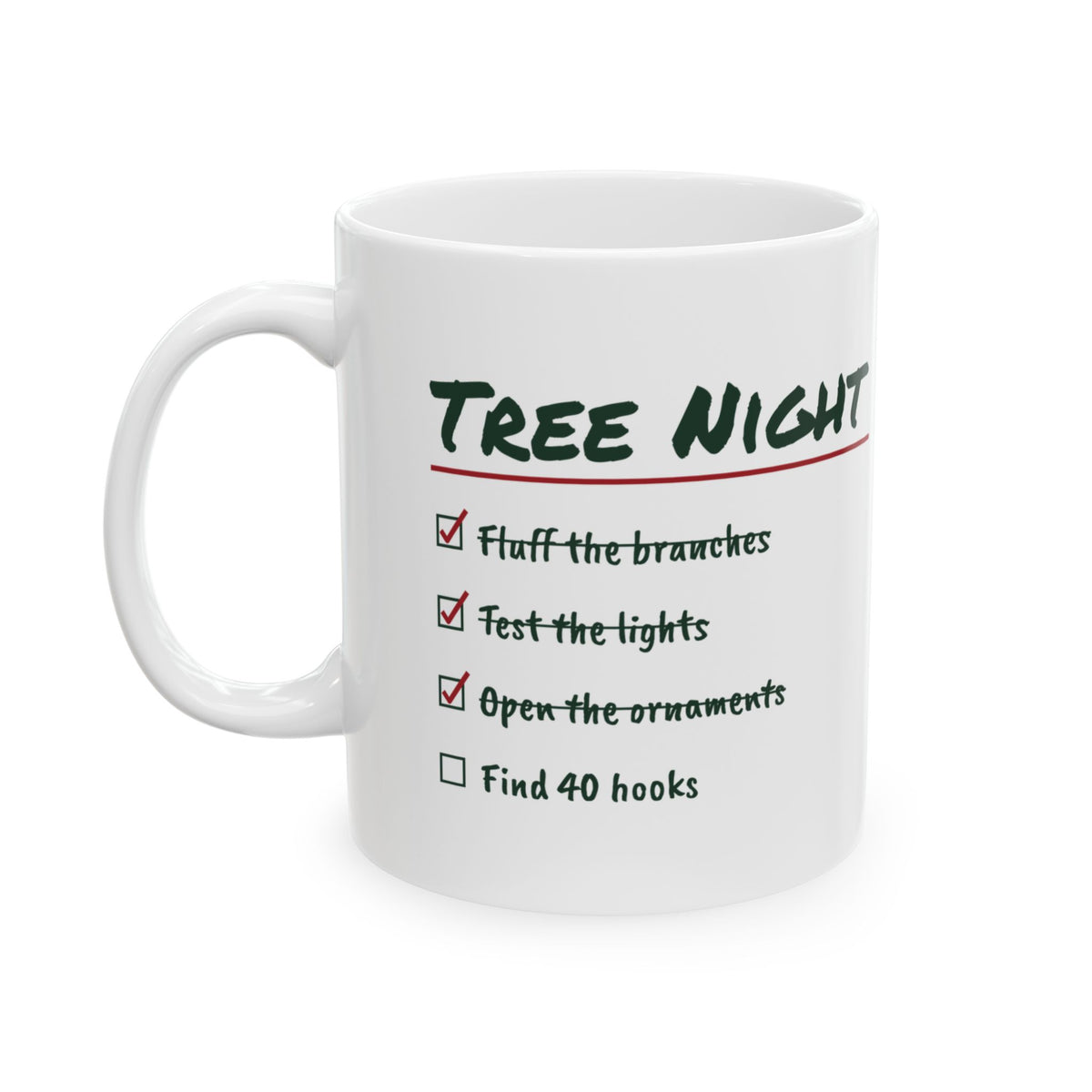 Funny Christmas Coffee Mug Tree Night Checklist Find 40 Hooks