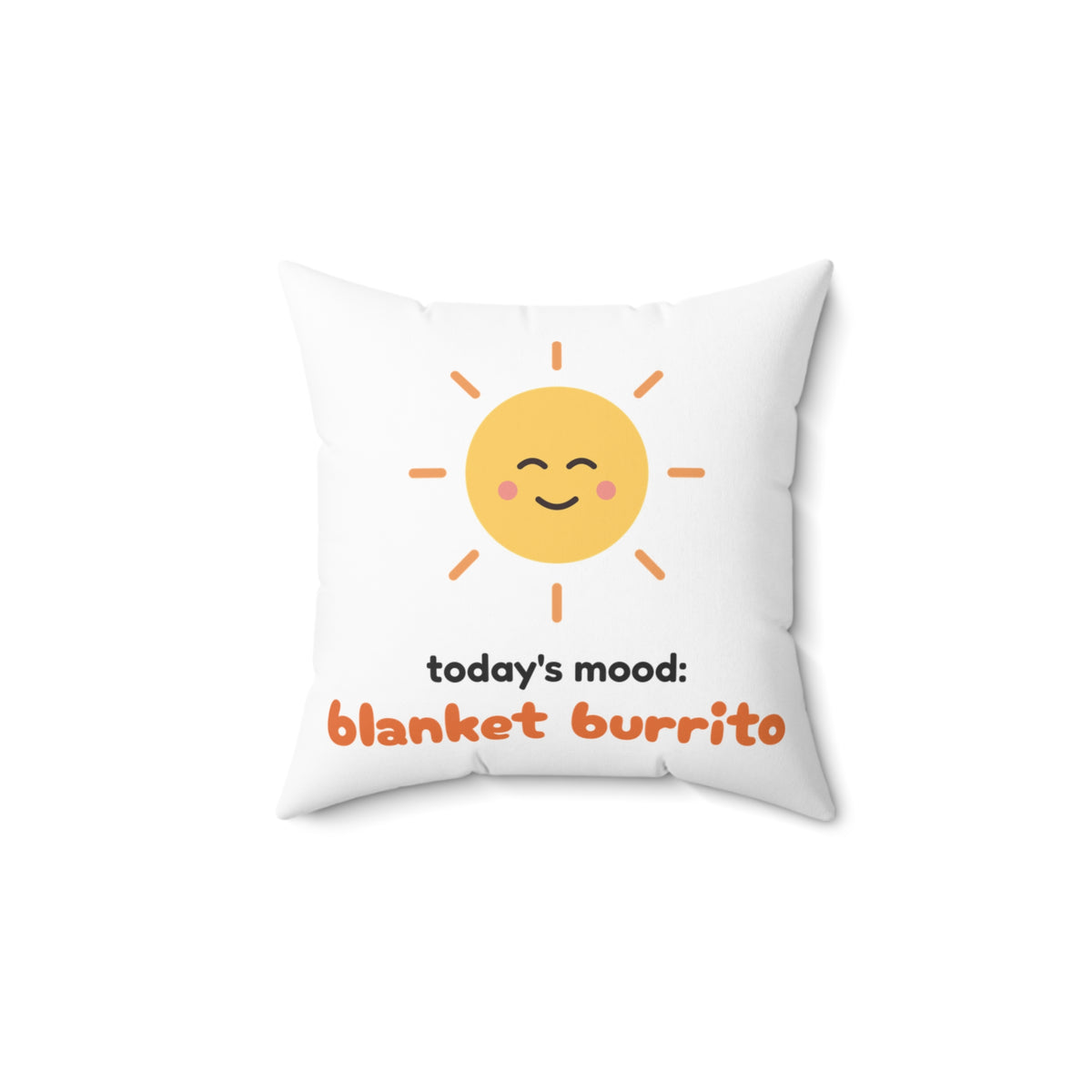 Cute Cozy Throw Pillow Todays Mood Blanket Burrito