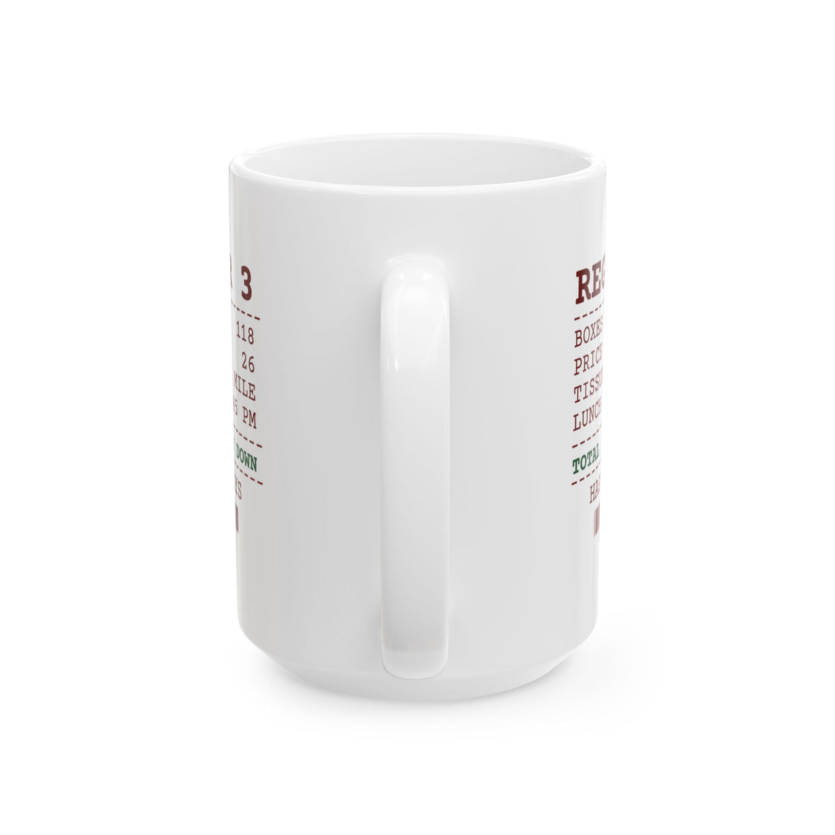 Funny Retail Christmas Coffee Mug Register Receipt For Cashiers