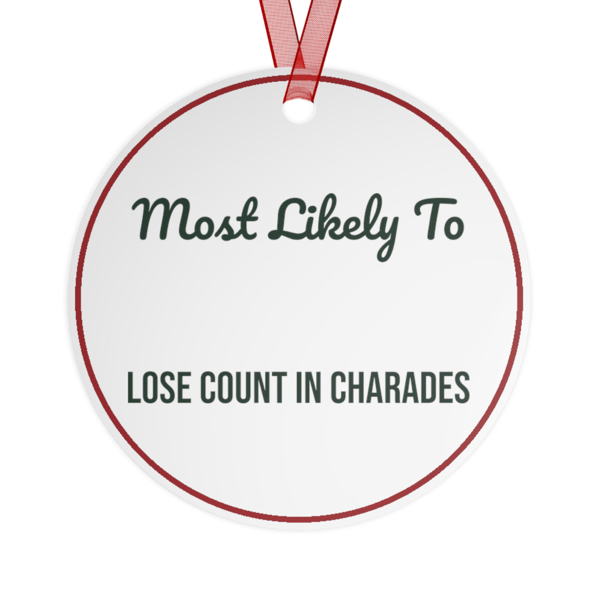 Funny Christmas Ornament Most Likely To Lose Count In Charades